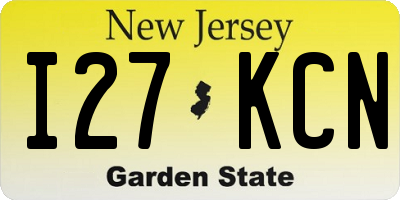 NJ license plate I27KCN