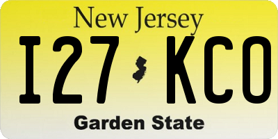 NJ license plate I27KCO