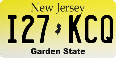 NJ license plate I27KCQ