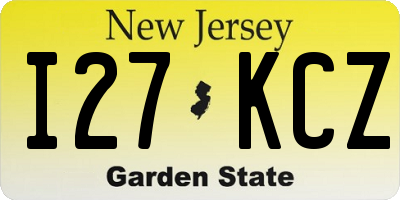 NJ license plate I27KCZ