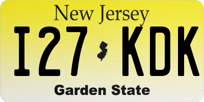 NJ license plate I27KDK
