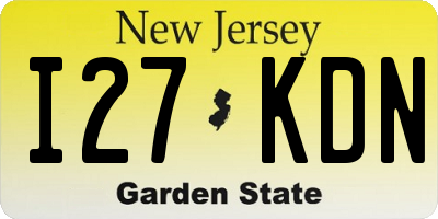 NJ license plate I27KDN