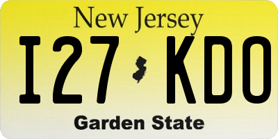 NJ license plate I27KDO