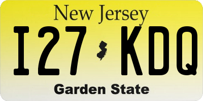 NJ license plate I27KDQ