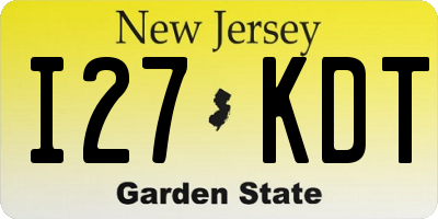 NJ license plate I27KDT
