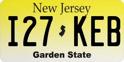 NJ license plate I27KEB