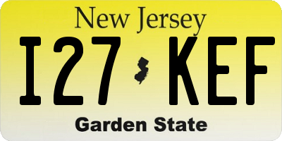 NJ license plate I27KEF