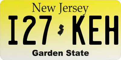 NJ license plate I27KEH