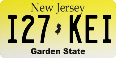 NJ license plate I27KEI