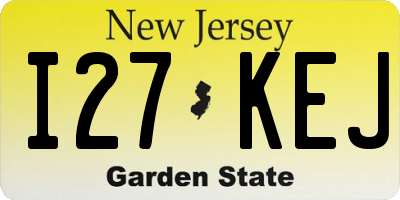 NJ license plate I27KEJ