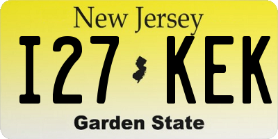 NJ license plate I27KEK