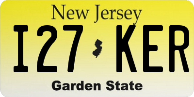 NJ license plate I27KER
