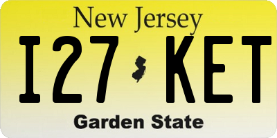 NJ license plate I27KET