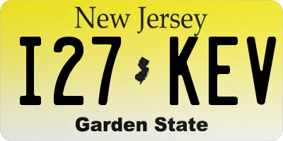 NJ license plate I27KEV