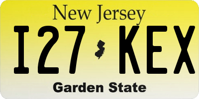 NJ license plate I27KEX