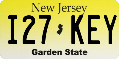 NJ license plate I27KEY