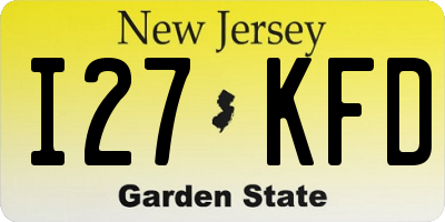 NJ license plate I27KFD