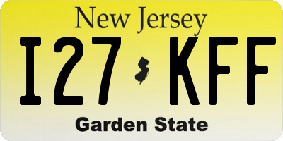 NJ license plate I27KFF