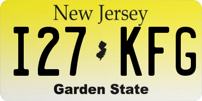 NJ license plate I27KFG