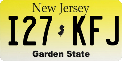NJ license plate I27KFJ