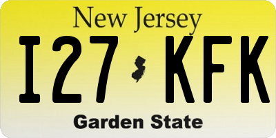 NJ license plate I27KFK