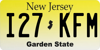 NJ license plate I27KFM