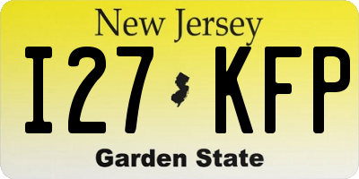 NJ license plate I27KFP