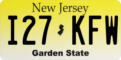 NJ license plate I27KFW