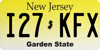 NJ license plate I27KFX