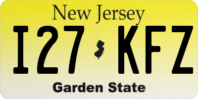 NJ license plate I27KFZ