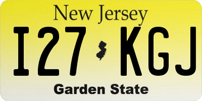 NJ license plate I27KGJ