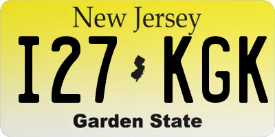 NJ license plate I27KGK