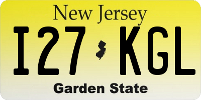 NJ license plate I27KGL