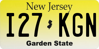 NJ license plate I27KGN