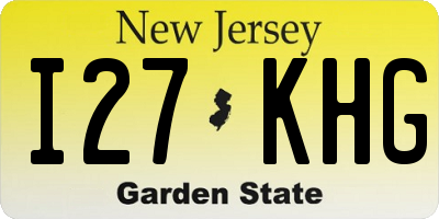 NJ license plate I27KHG
