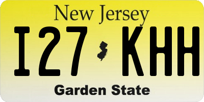 NJ license plate I27KHH