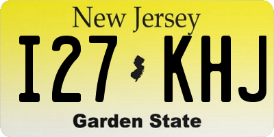 NJ license plate I27KHJ