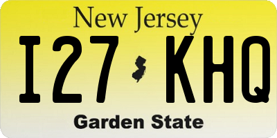 NJ license plate I27KHQ