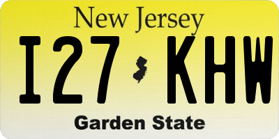 NJ license plate I27KHW