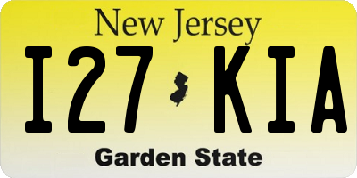 NJ license plate I27KIA