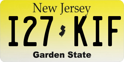 NJ license plate I27KIF
