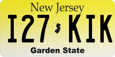 NJ license plate I27KIK