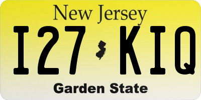 NJ license plate I27KIQ