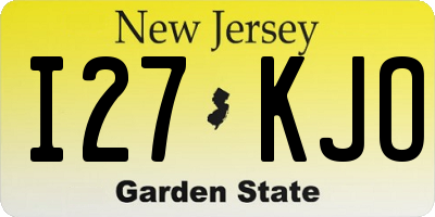 NJ license plate I27KJO