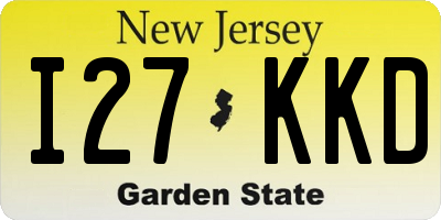 NJ license plate I27KKD
