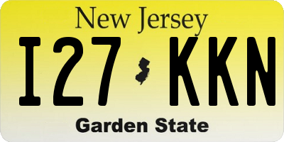 NJ license plate I27KKN
