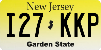 NJ license plate I27KKP