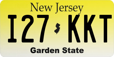 NJ license plate I27KKT
