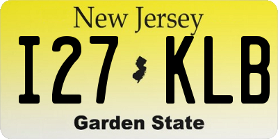 NJ license plate I27KLB