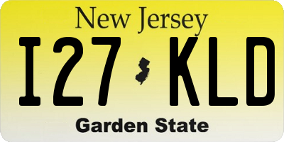 NJ license plate I27KLD